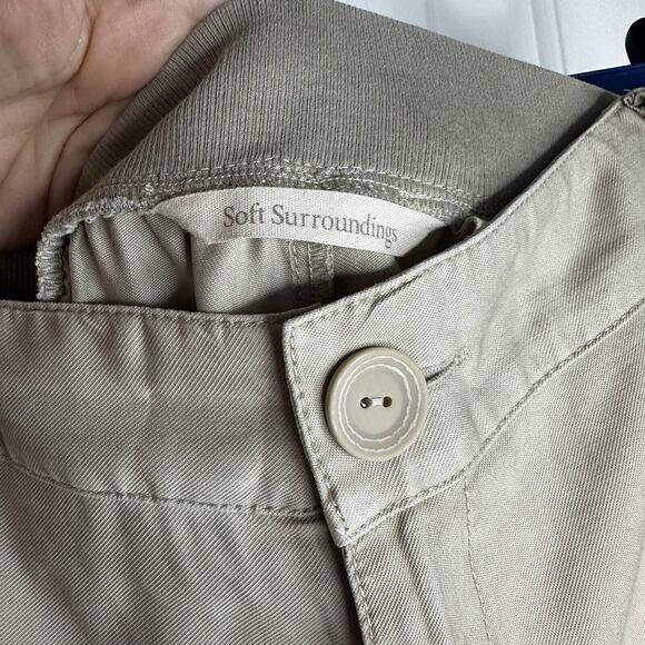 Soft Surroundings Cargo Shorts Taupe Khaki Tan Weightless Blend Cuffed 1x - Picture 5 of 12